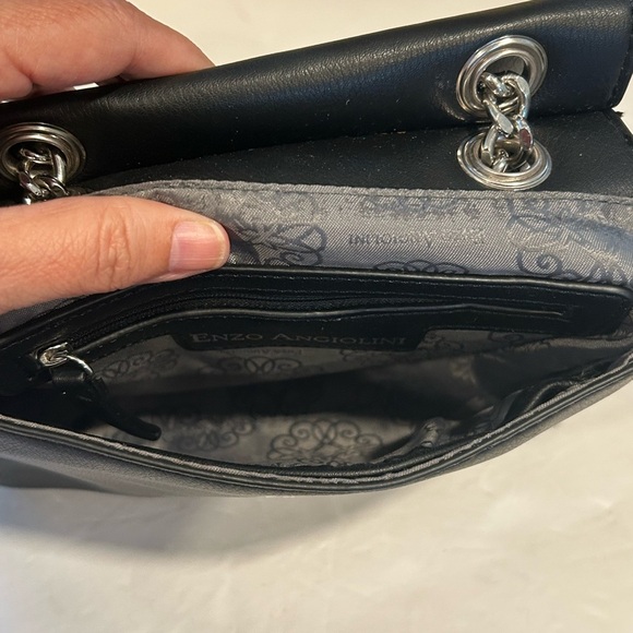 Enzo Angiolini Black Crossbody Shoulder Bag, Pebbled Faux Leather - Picture 8 of 8